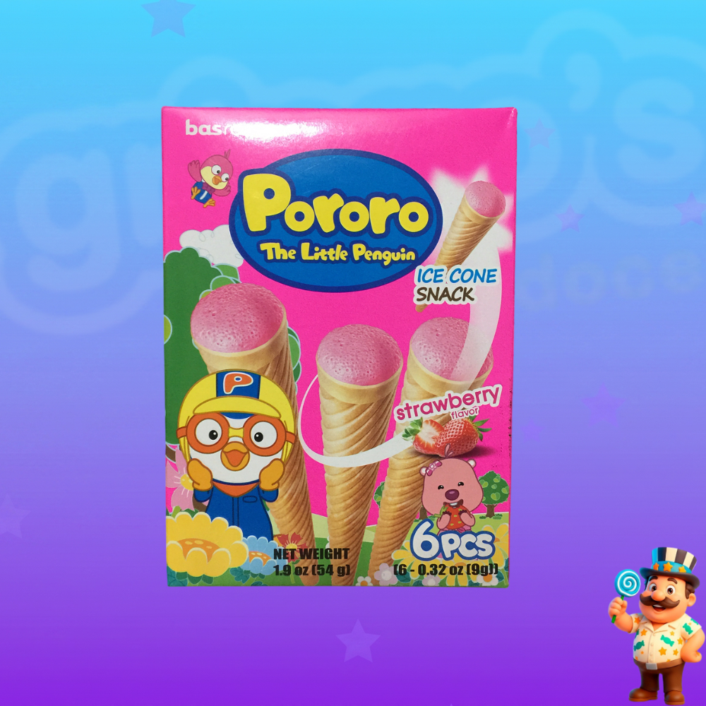 SNACK PORORO THE LITTLE PENGUIN ICE CONE MORANGO 54g