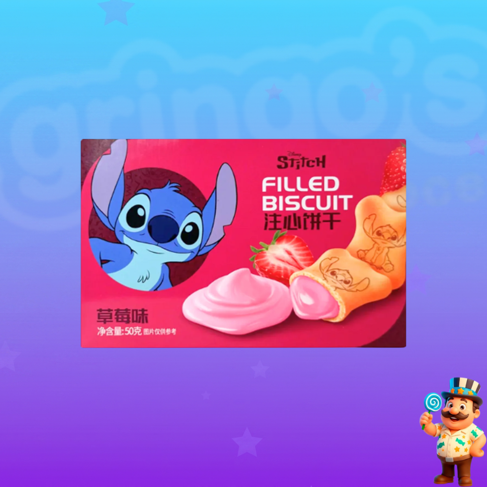 BISCOITO BINQI DISNEY STITCH MORANGO 50g