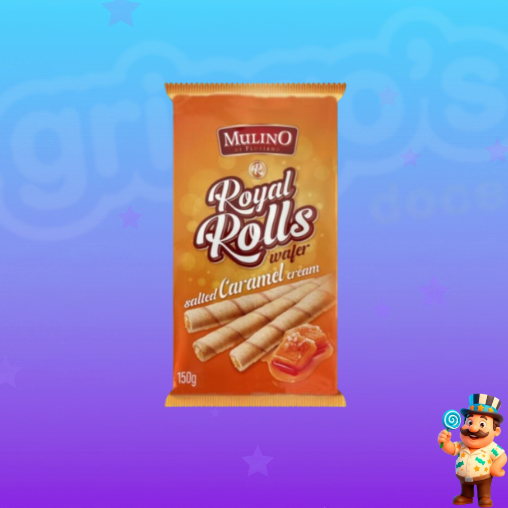 WAFFERS MULINO ROYAL ROLLS CARAMELO SALGADO 150g