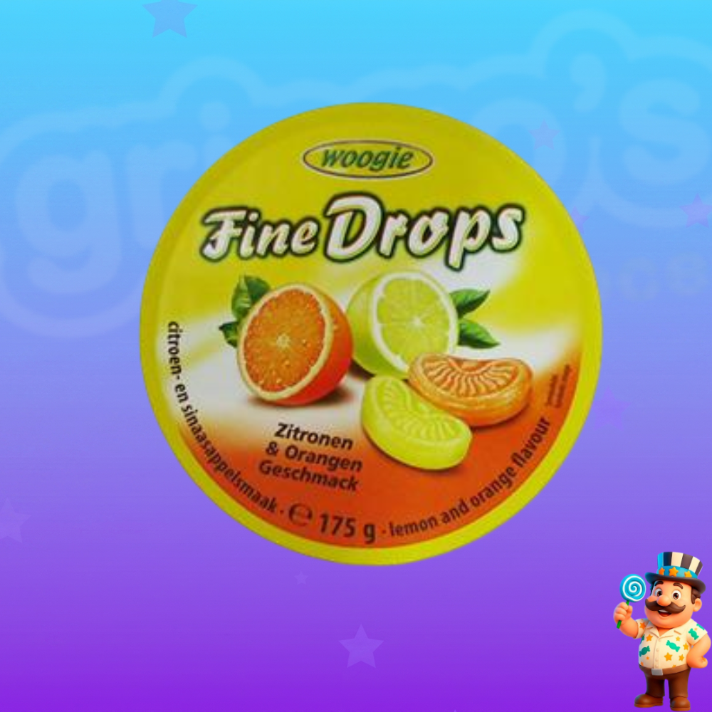 BALA WOOGIE FINE DROPS LIMÃO E LARANJA 175g