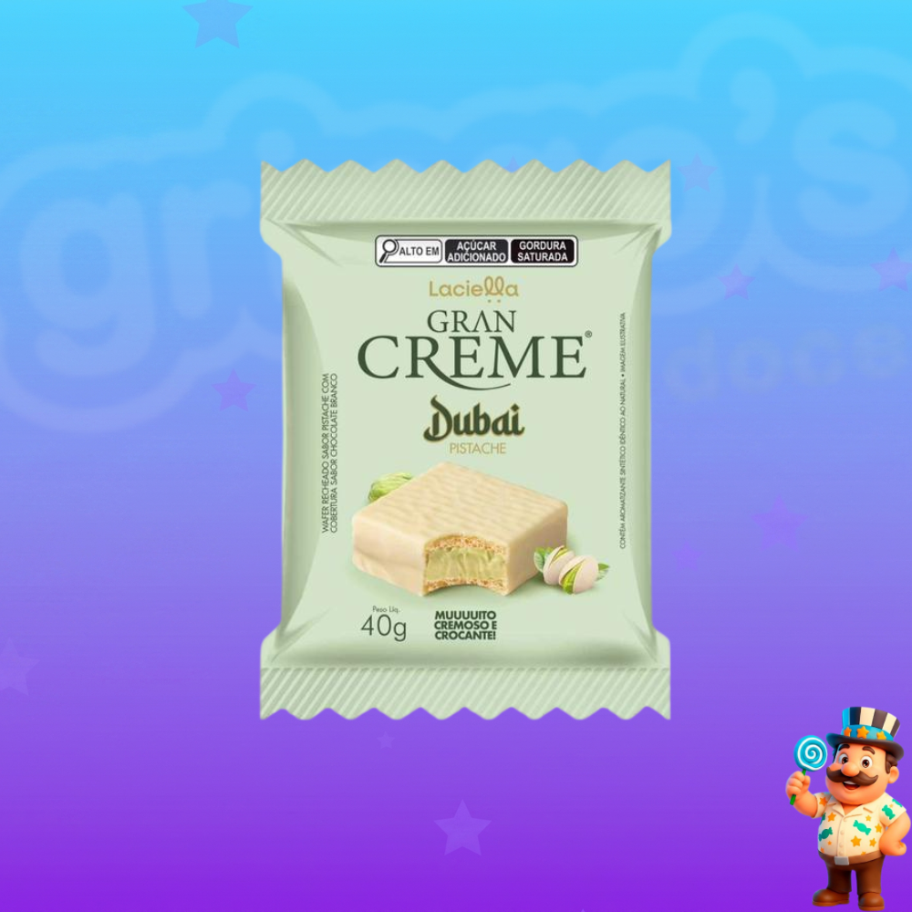 CHOCOLATE LACIELLA GRAN CRÈME DUBAI WAFER PISTACHE & CHOCOLATE BRANCO 40g
