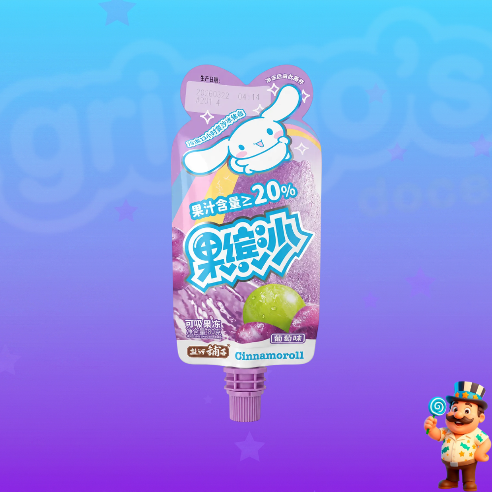 GELATINA BEBÍVEL DE FRUTAS CINNAMOROLL SABOR UVA 80g
