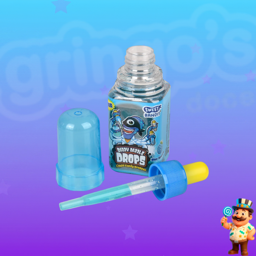 BALA LÍQUIDA AZEDA DIZZY DAZZLE GOTAS FRAMBOESA AZUL 70g