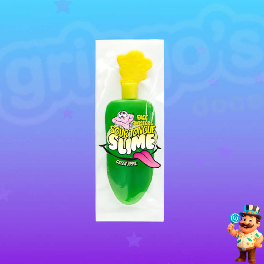 BALA LÍQUIDA FACE TWISTERS SOUR TONGUE SLIME MAÇÃ VERDE 40g
