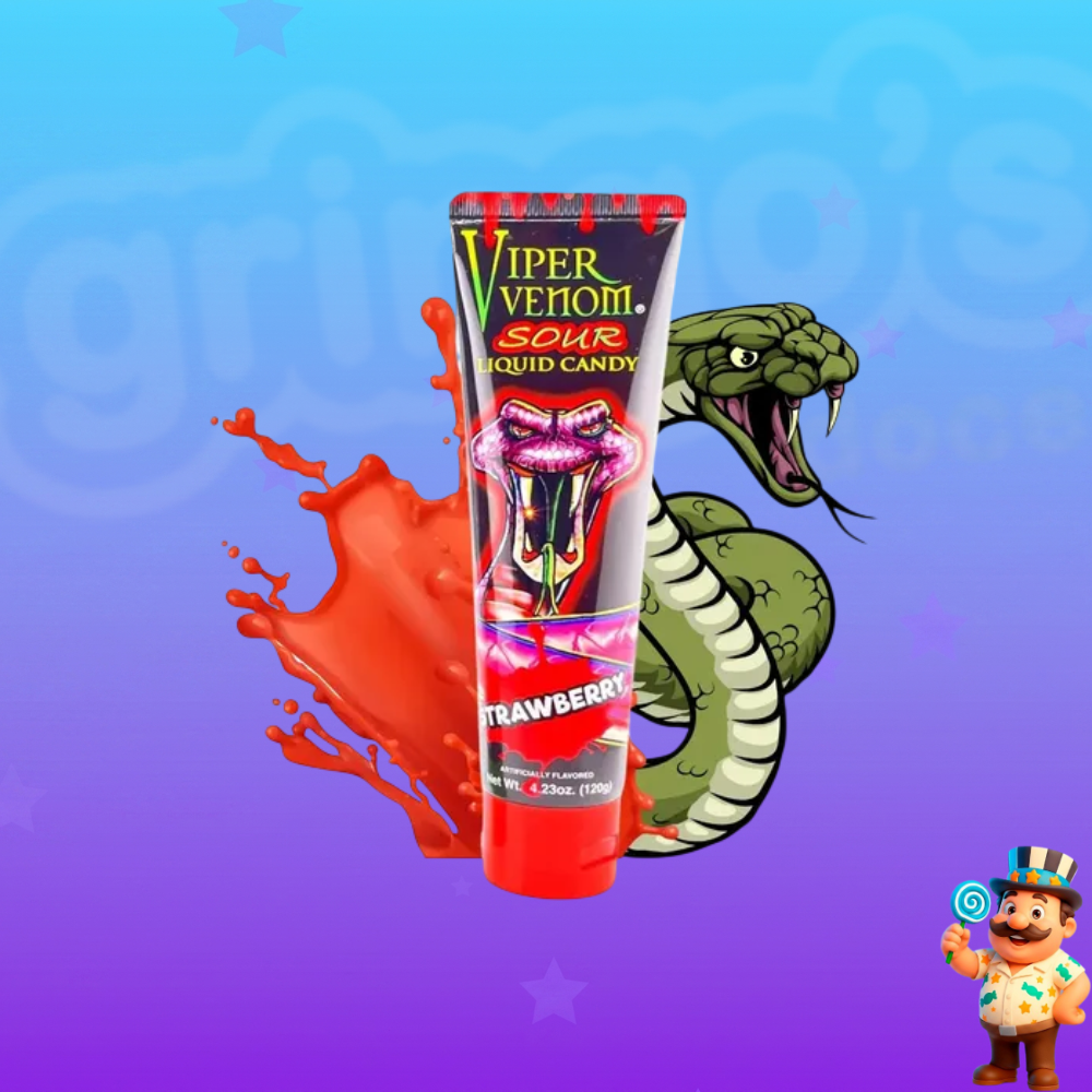 BALA LÍQUIDA VIPER VENOM SOUR LIQUID CANDY MORANGO 120g
