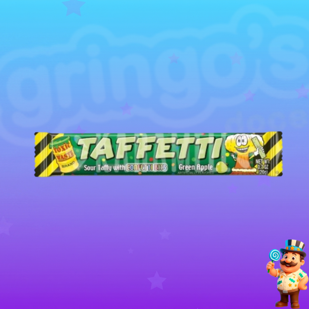 BALA TOXIC WASTE TAFFETTI MAÇÃ VERDE 20g