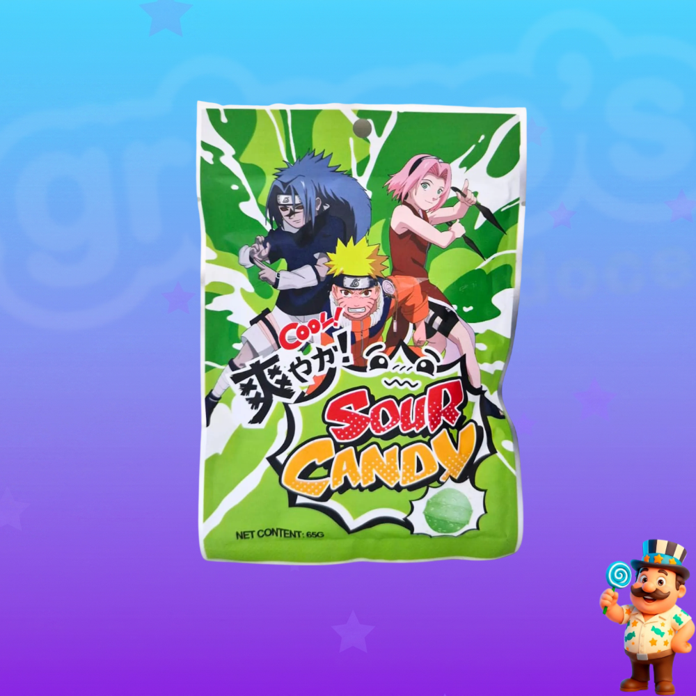BALA AZEDA NARUTO MAÇÃ VERDE 65G