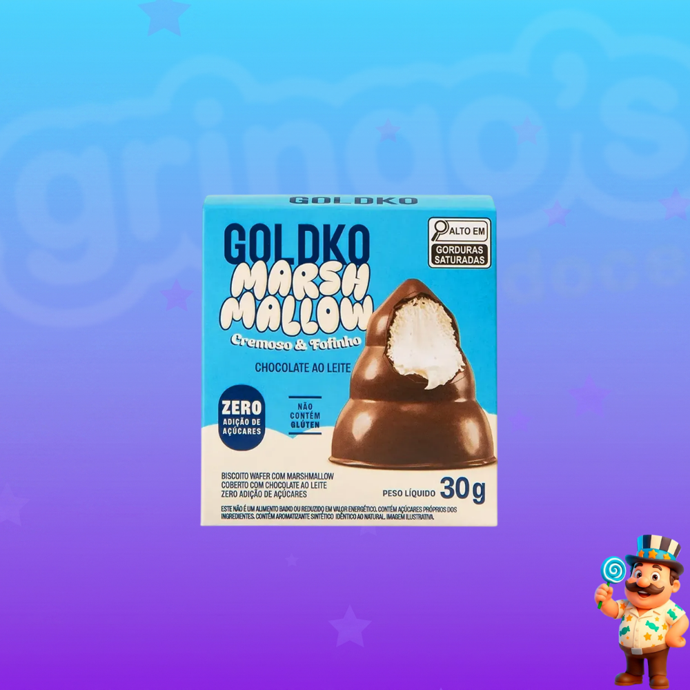 CHCOCOLATE AO LEITE GOLDKO MUSA MARSHMALLOW ZERO ADIÇÃO DE AÇÚCARES 30G
