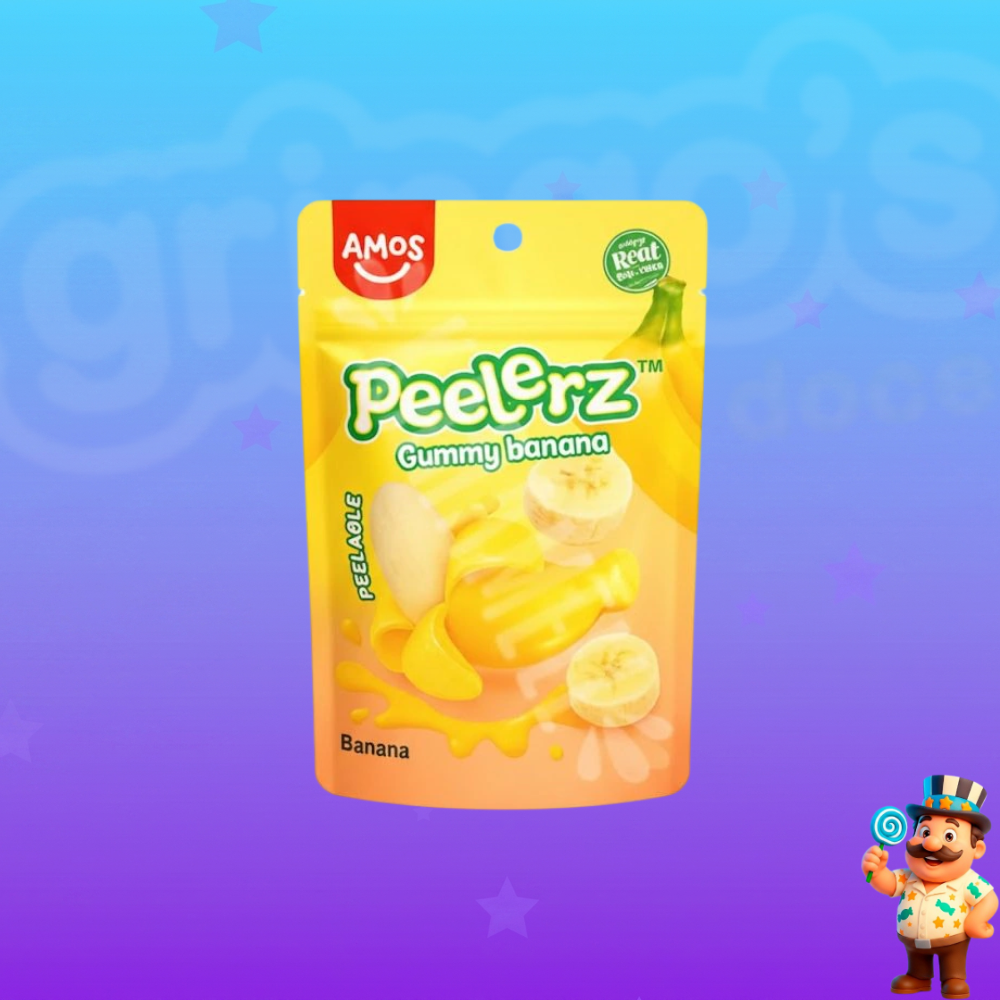BALA DE GELATINA AMOS PEELERZ GUMMY BANANA 65G