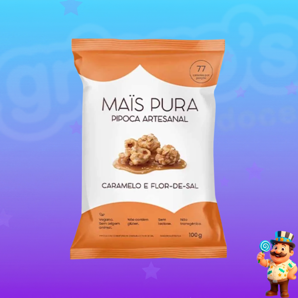 PIPOCA MAIS PURA CARAMELO E FLOR-DE-SAL 100g