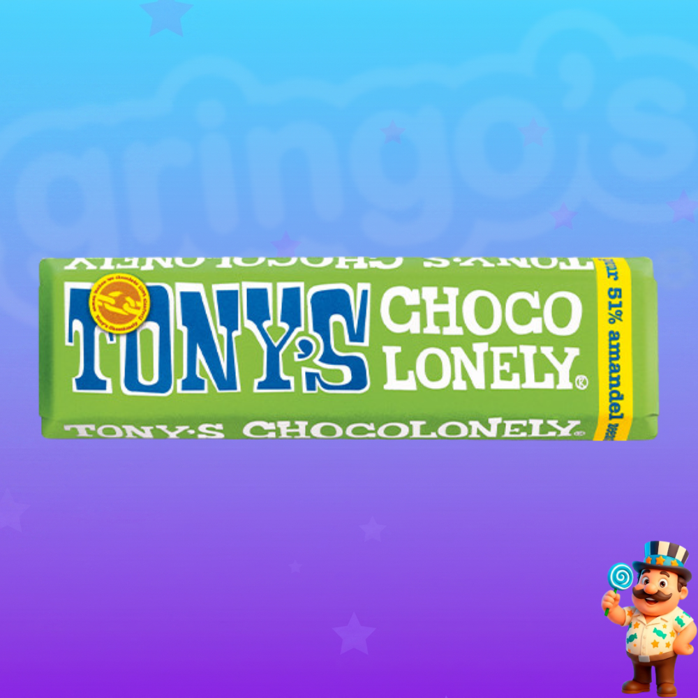 TONY'S CHOCOLONELY MEIO AMARGO AMÊNDOAS E FLOR DE SAL 47g