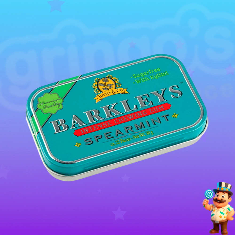 CHICLETE BARKLEYS INTENSE CHEWING GUM SPEARMINT ZERO AÇÚCAR 30g