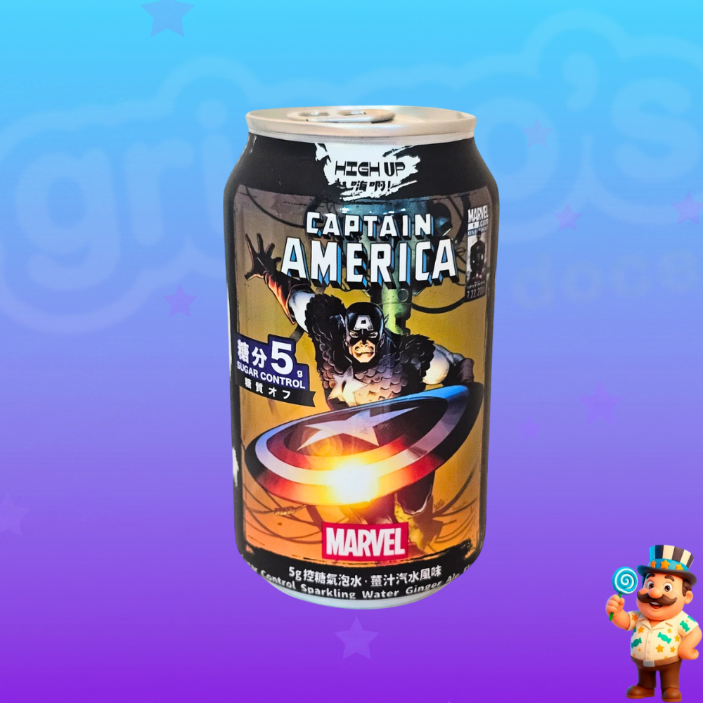 REFRIGERANTE  HIGH UP MARVEL CAPITÃO AMÉRICA GENGIBRE 330ml